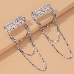 Gorgeous Shimmering Hanging Silver Chain Earrings!